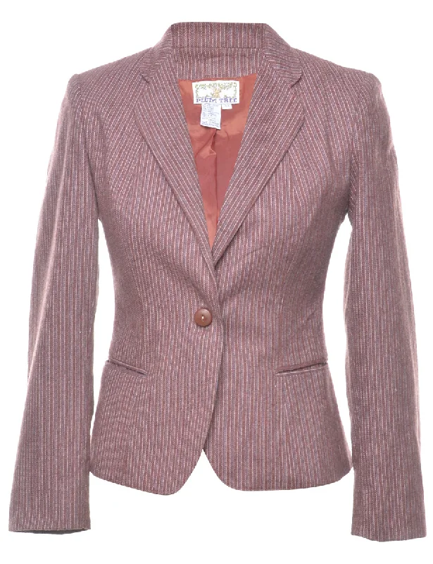 Pinstriped Plum Blazer - S Women's Elegant Jacket