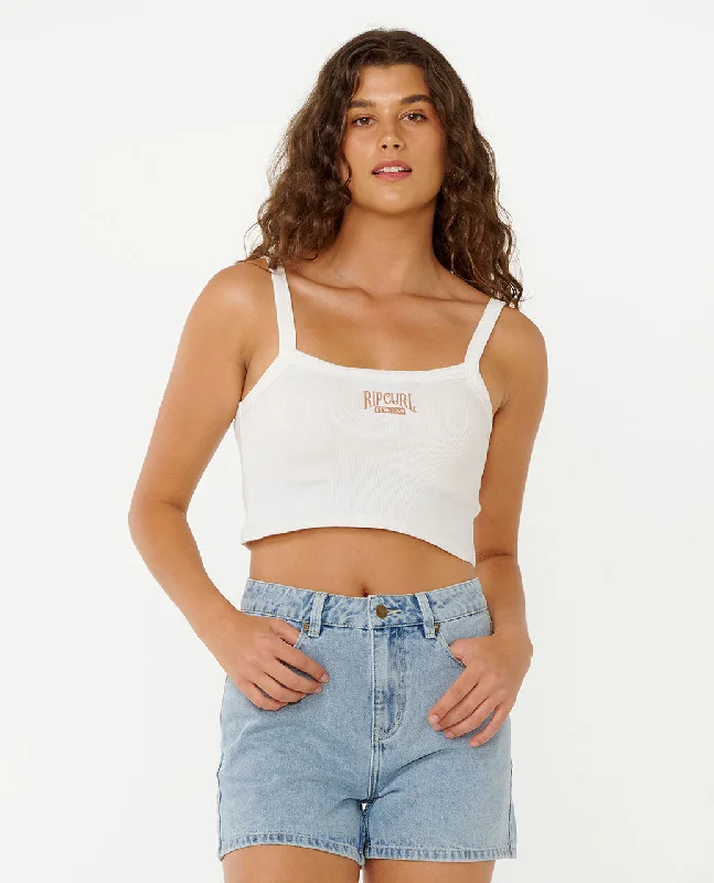Dreamer Ribbed Tank - Bone baby blue tank