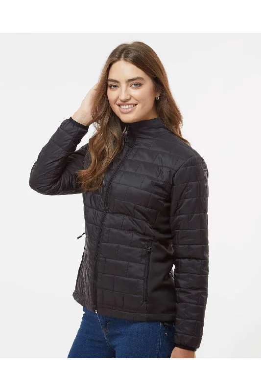 Burnside Womens Element Full Zip Puffer Jacket - Black - NEW