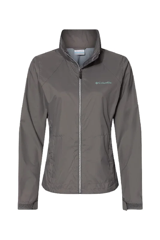 Columbia Womens Switchback III Water Resistant Full Zip Hooded Jacket - City Grey - NEW