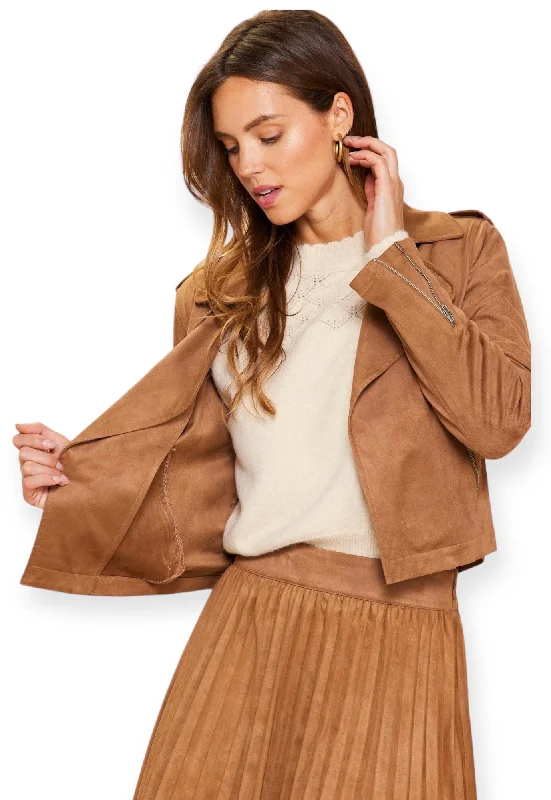 Faux Suede Moto Jacket