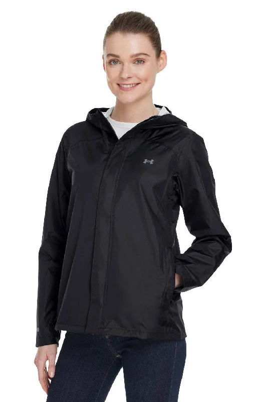 Under Armour Womens Cloudstrike 2.0 Waterproof Full Zip Hooded Jacket - Black