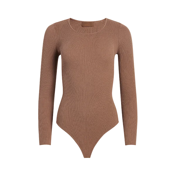 Crewneck Sweater Bodysuit | Chocolate