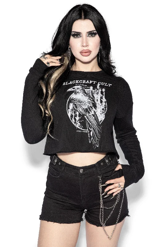 Hail The Raven - Women's Cropped Crewneck