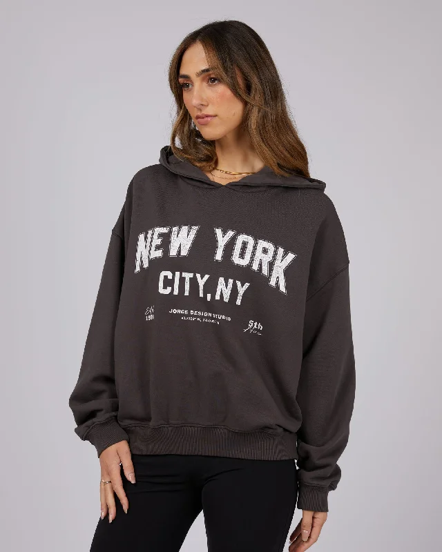 JORGE NEW YORK HOODIE WASHED BLACK