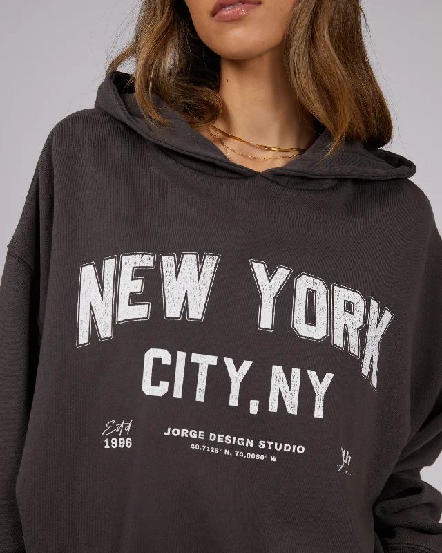 JORGE NEW YORK HOODIE WASHED BLACK