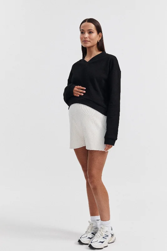 Crop V Neck Sweatshirt