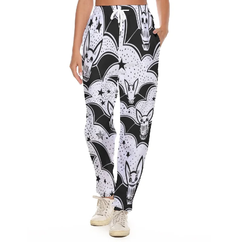 Black & White Cute Bats Women's Casual Pants