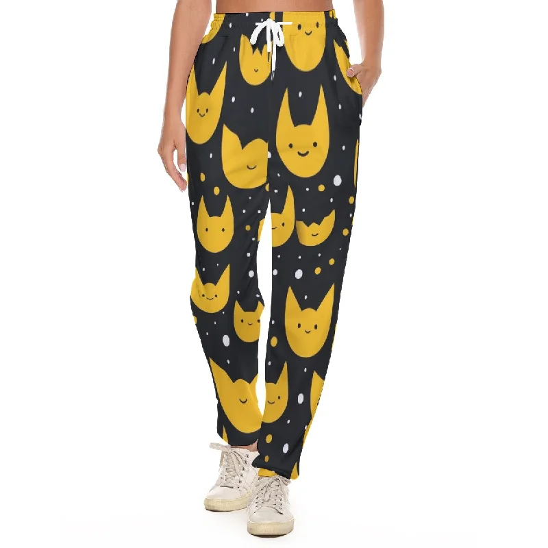 Black & Yellow Cats Women's Casual Pants