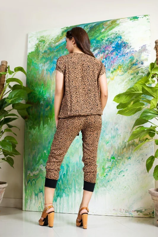 Drawstring Pant in Leopard Print