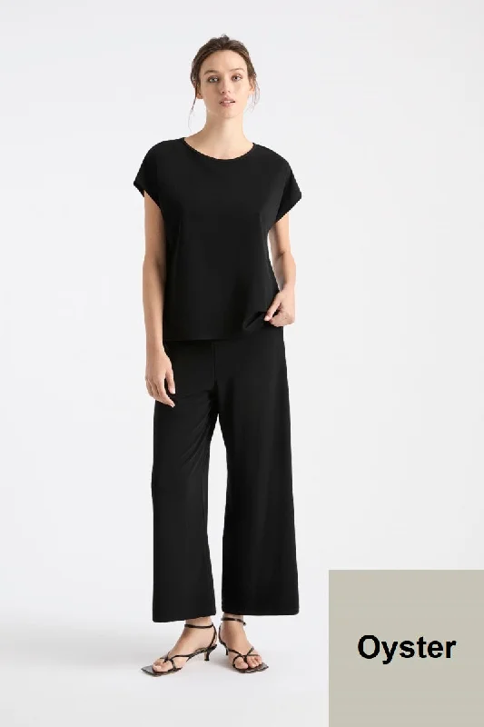 Crop Palazzo Pant in Oyster F007 1817 by Mela Purdie