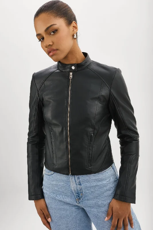 ELIANA | Leather Racer Jacket