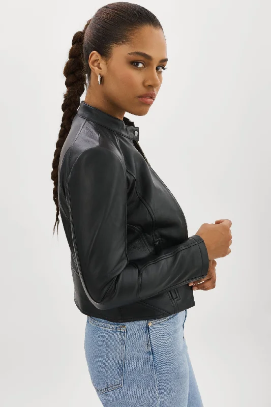 ELIANA | Leather Racer Jacket