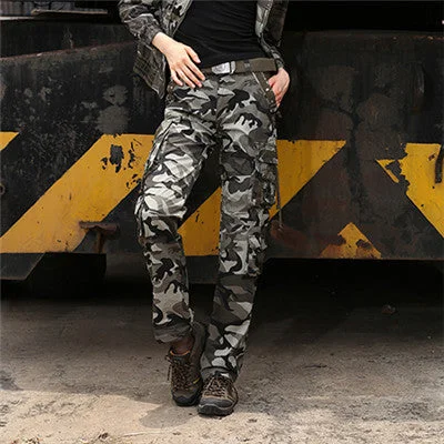 Free Army Brand Cotton Military Casual Womens Pants Winter Fashion Overalls Camouflage Ladies Loose Mid Waist Trousers GK-929B