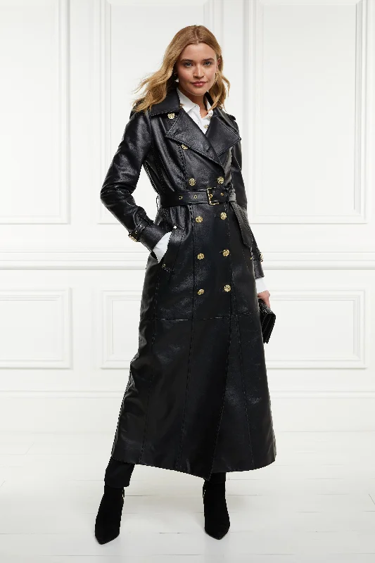 Full Length Marlborough Trench Coat (Valencia Leather Black)