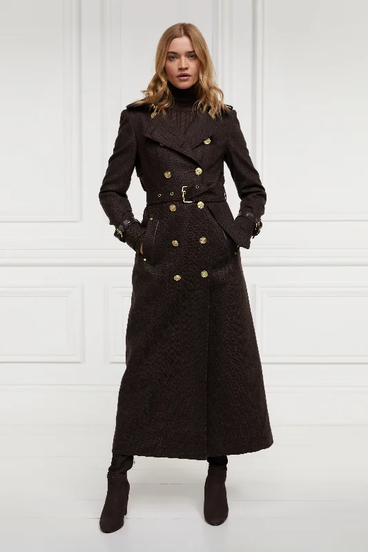 Full Length Marlborough Trench Coat (Chocolate Herringbone)