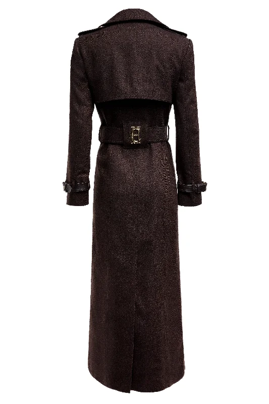 Full Length Marlborough Trench Coat (Chocolate Herringbone)