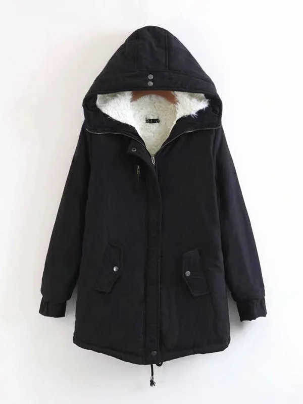 Hooded Pocket Cotton Lining Coat