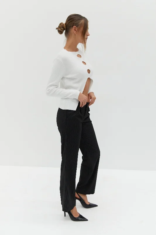 Low Rise Nicholas Pants - Pinstripe