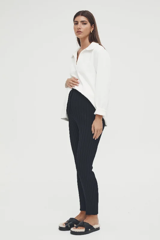 Luxe Rib Pant (Black) - FINAL SALE