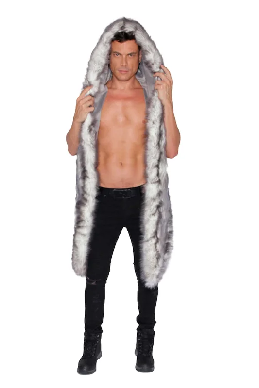 Men's LED Fur Vest in ""Just The Tip-Gray""