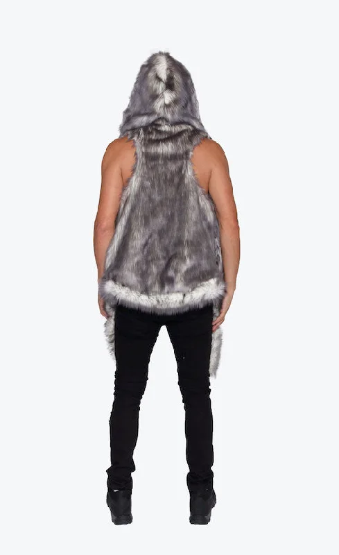 Men's LED Fur Vest in ""Just The Tip-Gray""