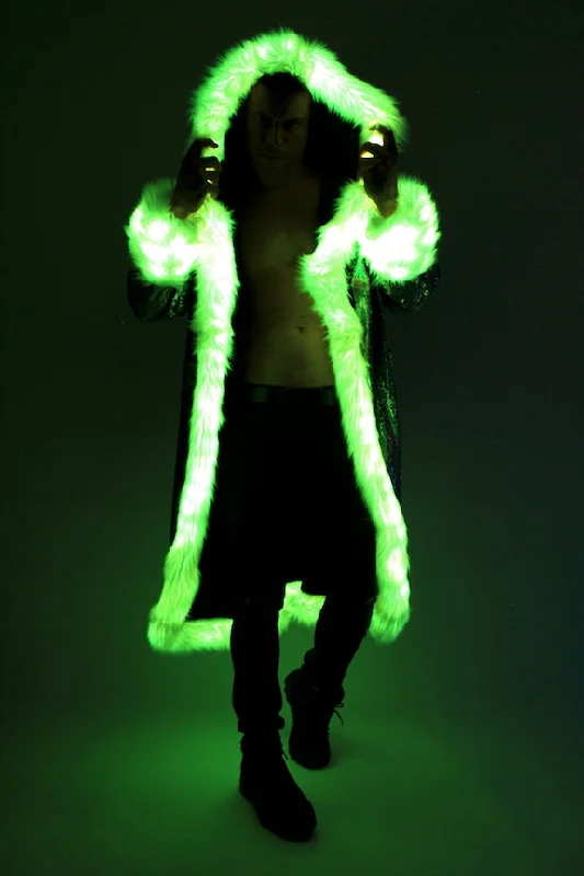 Men's LED Sequin King Coat in ""Black/ White""