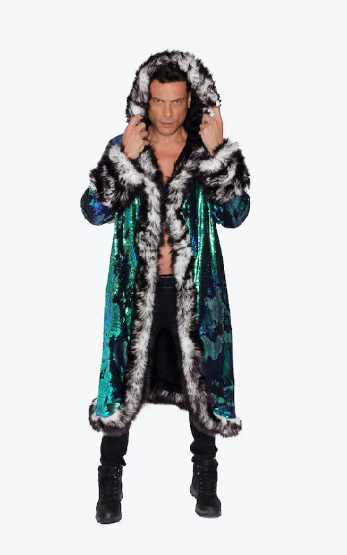 Men's LED Sequin King Coat in ""Merman""