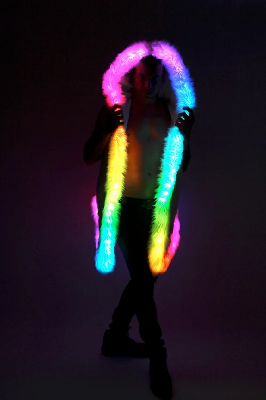 Men's LED Sequin Vest in ""Silver Hologram-Black""