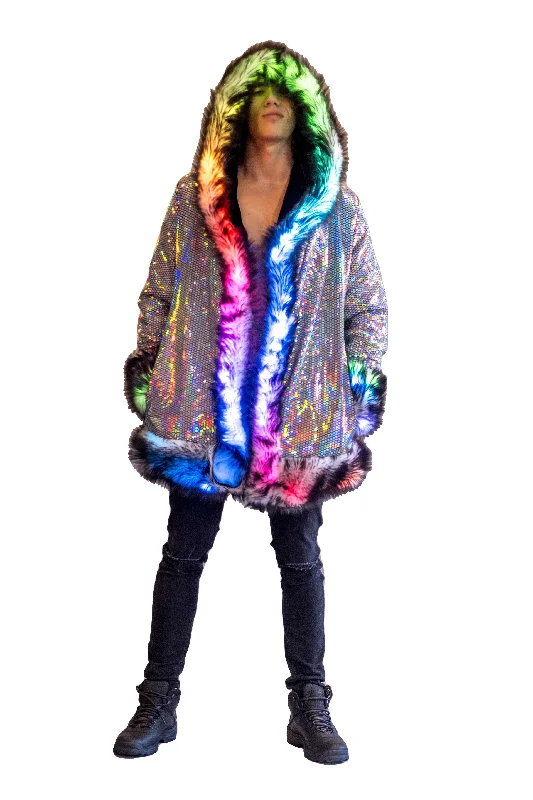 Men's LED Wizard Coat in ""Black Disco""