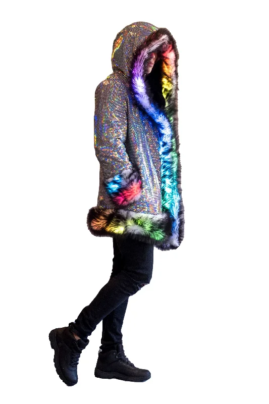 Men's LED Wizard Coat in ""Black Disco""