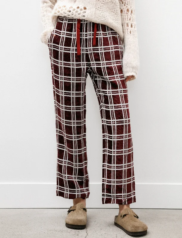 String Cowboy Pants Mall Plaid Bordeaux