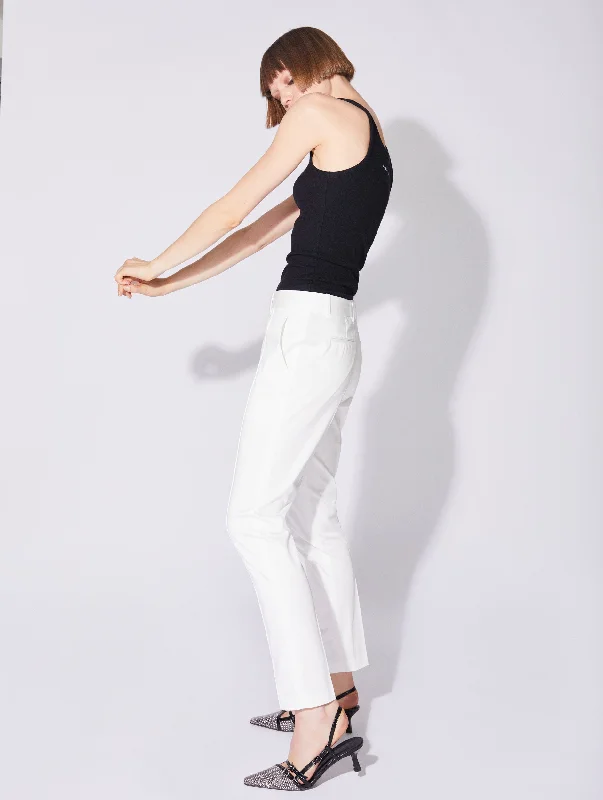 Pantalon Roxy en satin de coton stretch blanc