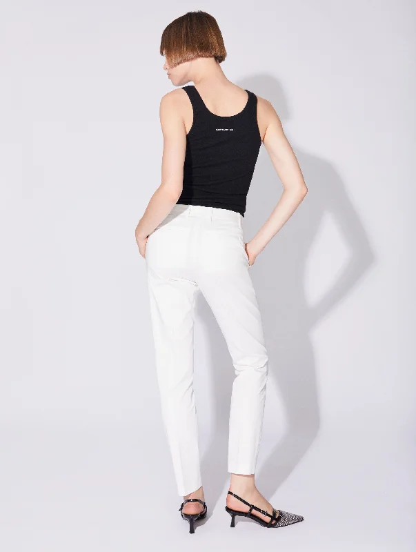 Pantalon Roxy en satin de coton stretch blanc