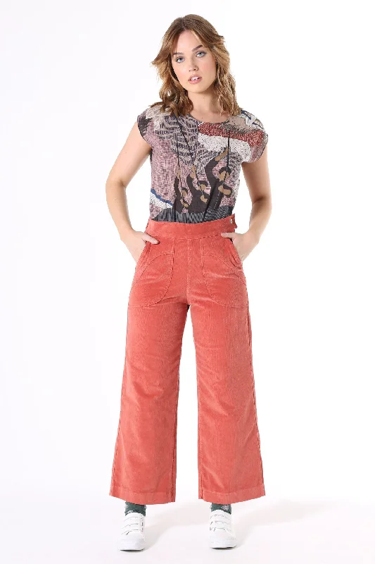 Peggy Fine Cord Pants Salmon