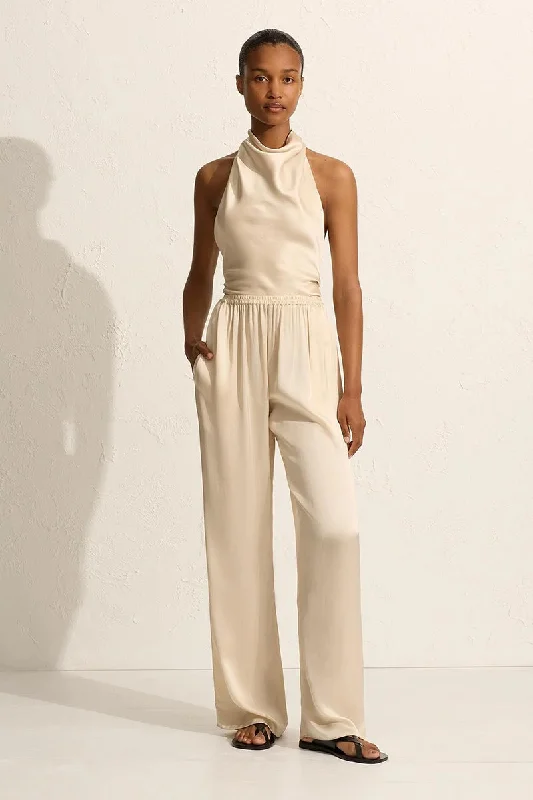 RELAXED SATIN PANT-IVORY