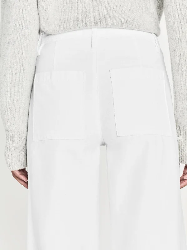 The 70's Patch Pocket Crop Straight -- White