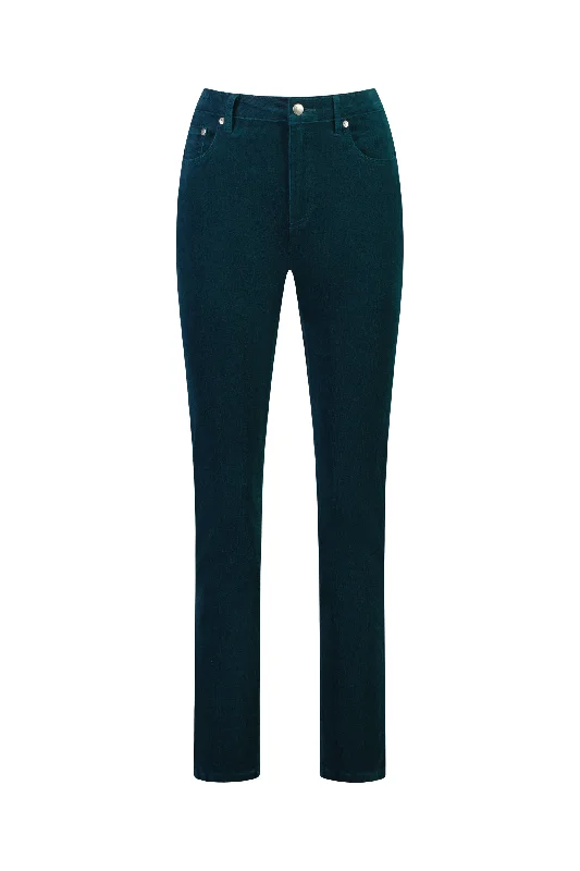 Vassalli - Jean Style Narrow Leg Cord Pant - Peacock