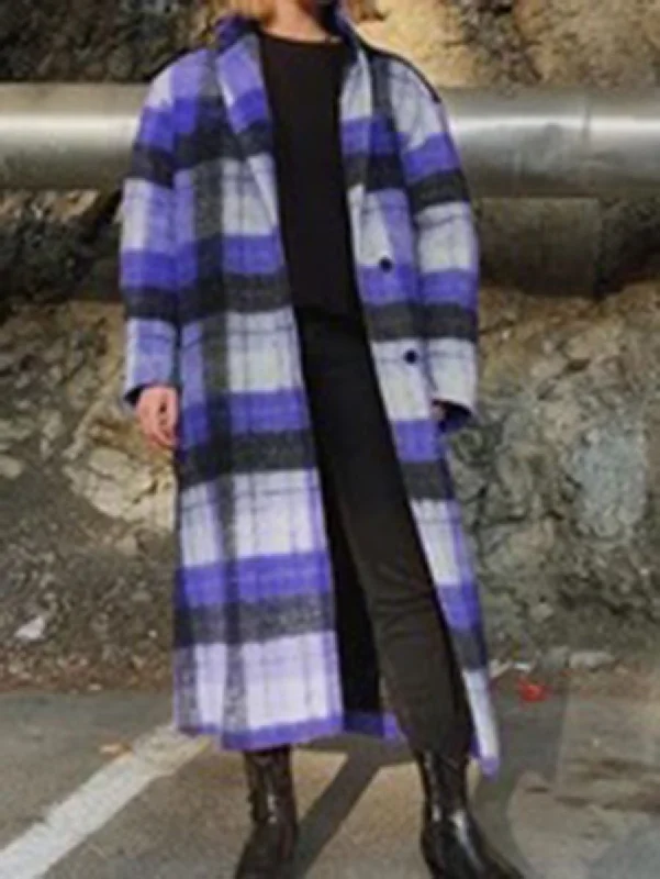 Winter Vintage Plaid Long Sleeve Jacket