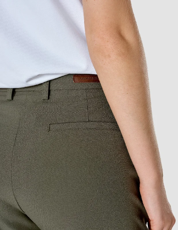 Essential Pants Straight Dark Olive