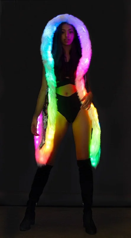 Women's LED Sequin Vest in ""Purple/ Gold Rainbow""