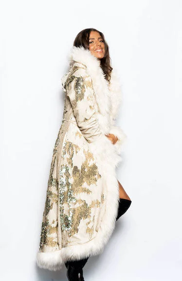 Women's LED Sequin Temptress Coat in ""Ivory Gold""