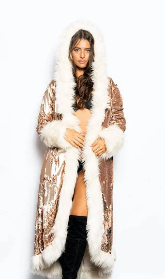 Women's LED Sequin Temptress Coat in ""Rose Gold""