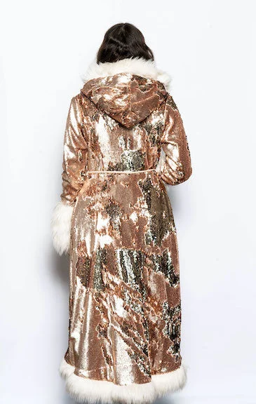 Women's LED Sequin Temptress Coat in ""Rose Gold""