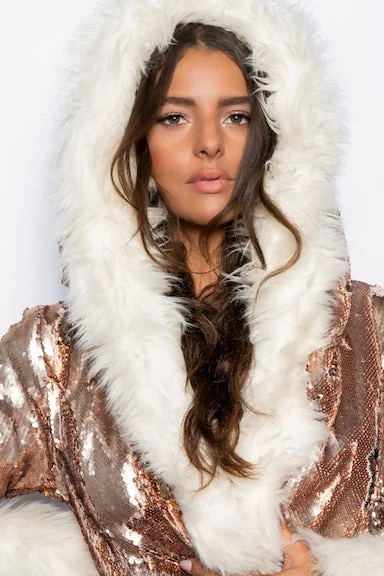 Women's LED Sequin Temptress Coat in ""Rose Gold""