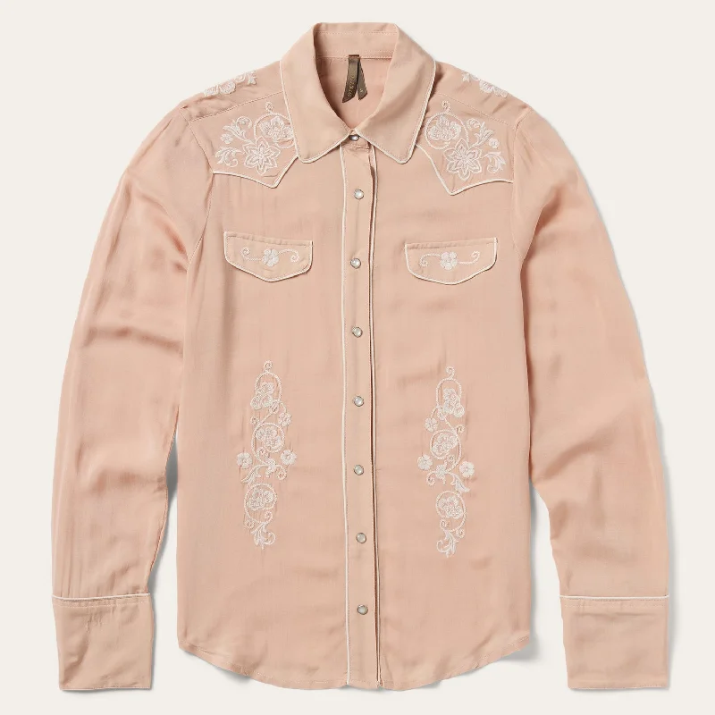 Blush Embroidered Western Shirt