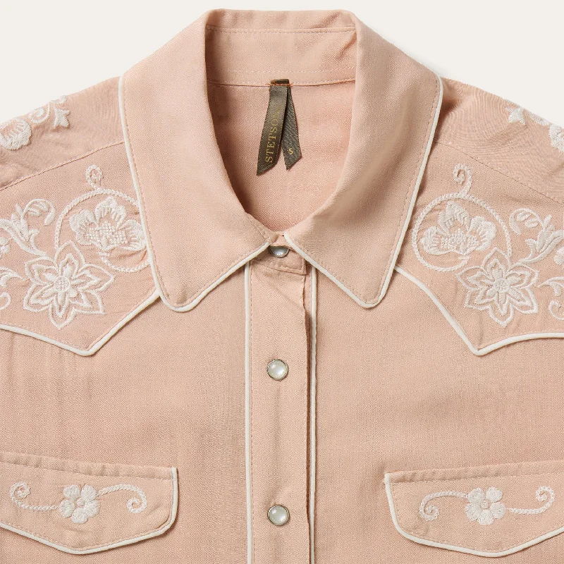 Blush Embroidered Western Shirt