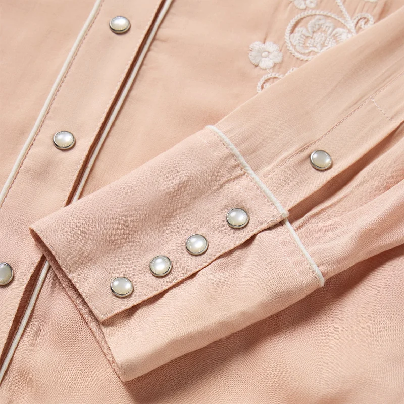 Blush Embroidered Western Shirt