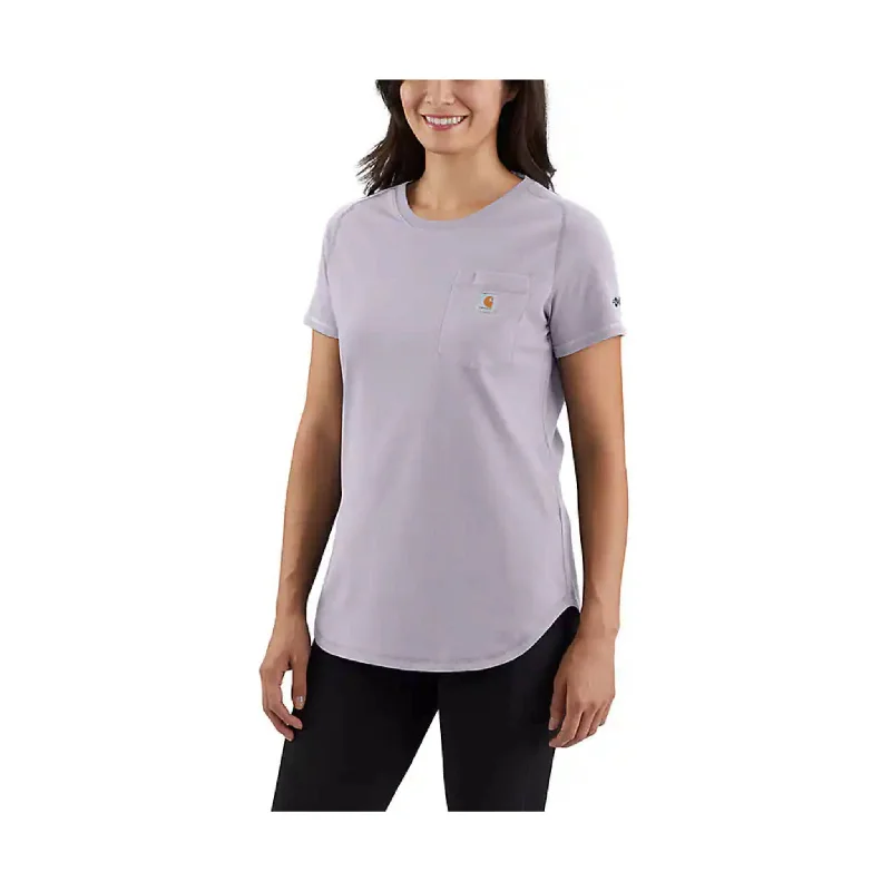 Carhartt Women's Force Relaxed Fit Midweight Pocket T Shirt - Lilac Haze - ONLINE STORE CREDIT/EXCHANGE ONLY