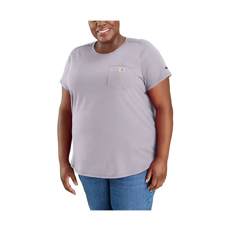 Carhartt Women's Force Relaxed Fit Midweight Pocket T Shirt - Lilac Haze - ONLINE STORE CREDIT/EXCHANGE ONLY